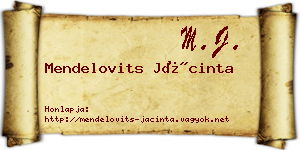 Mendelovits Jácinta névjegykártya